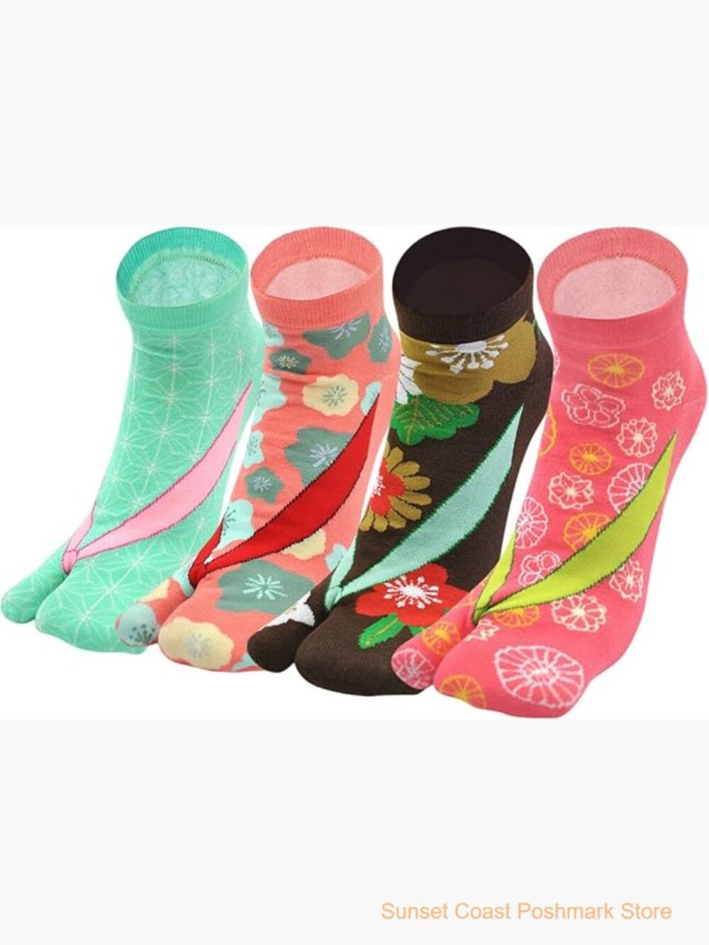 Cotton Two Toe Finger Running Socks Ankle Tabi Flip Flop